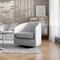 Flash Furniture Landon Club Style Commercial Barrel Accent Armchair Metal Base, Light Gray Fabric Upholstery BS-AC22-060-LTGRY-GG - alternate 1